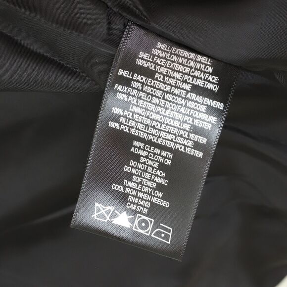 ANDREW MARC SPORT Mixed Puffer Jacket M Faux Leather Sherpa Trim Black NWT A1 - Picture 6 of 6